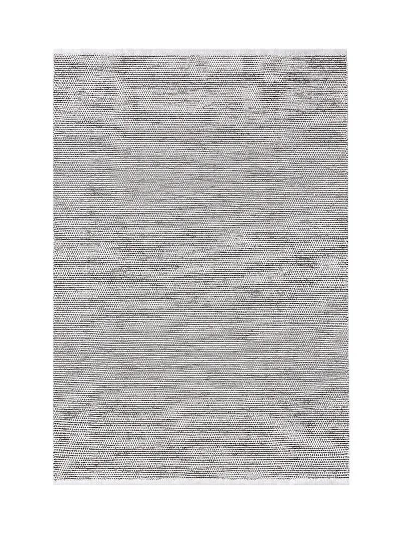 Tapis scandinave tressé en cercle noir et blanc en coton 160x230 cm