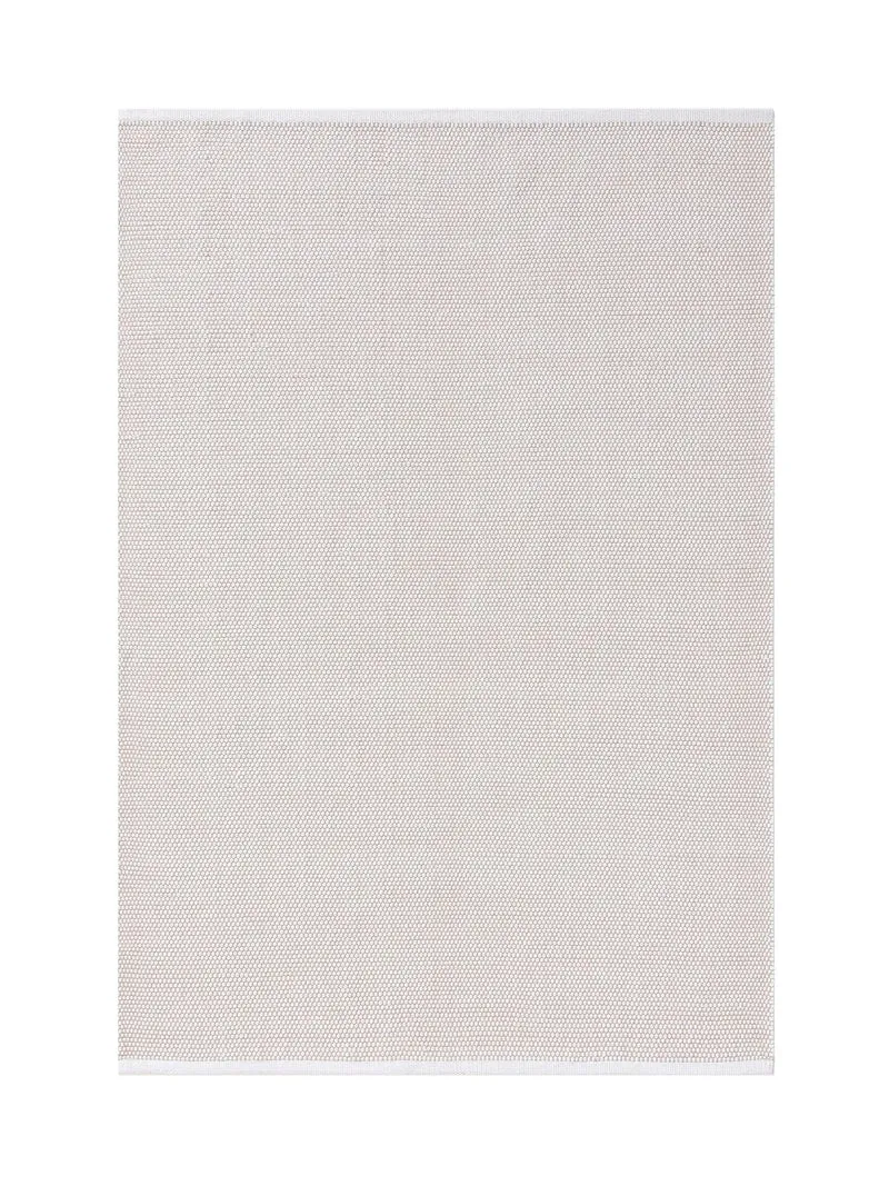 Tapis scandinave tressé en cercle blanc en coton 60x120 cm