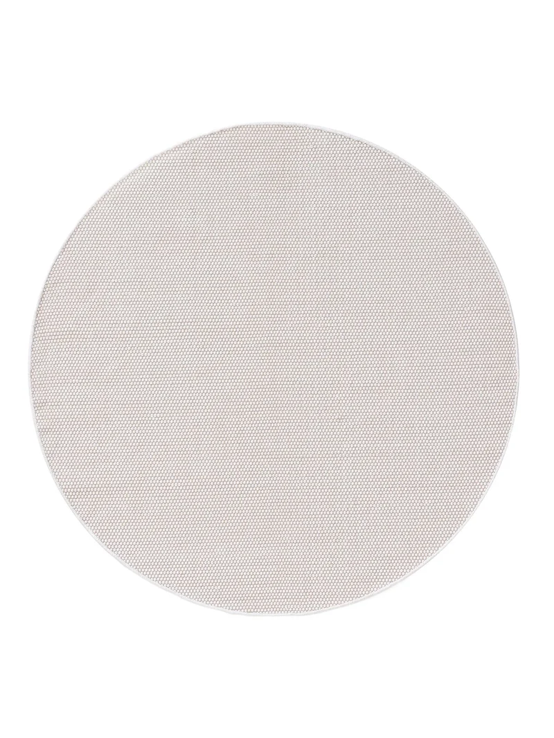 Tapis scandinave tressé en cercle rond blanc en coton 240 cm de diamètre