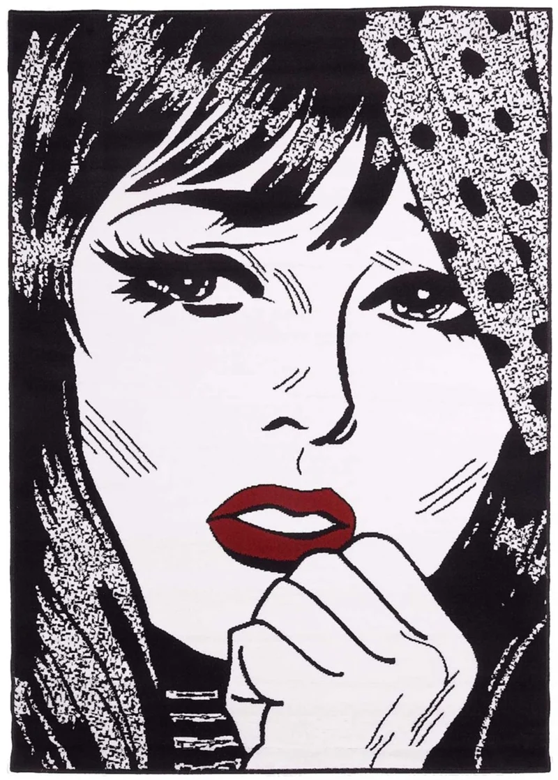Tapis Moderne Blanc & Noir Fresque AF OBSY