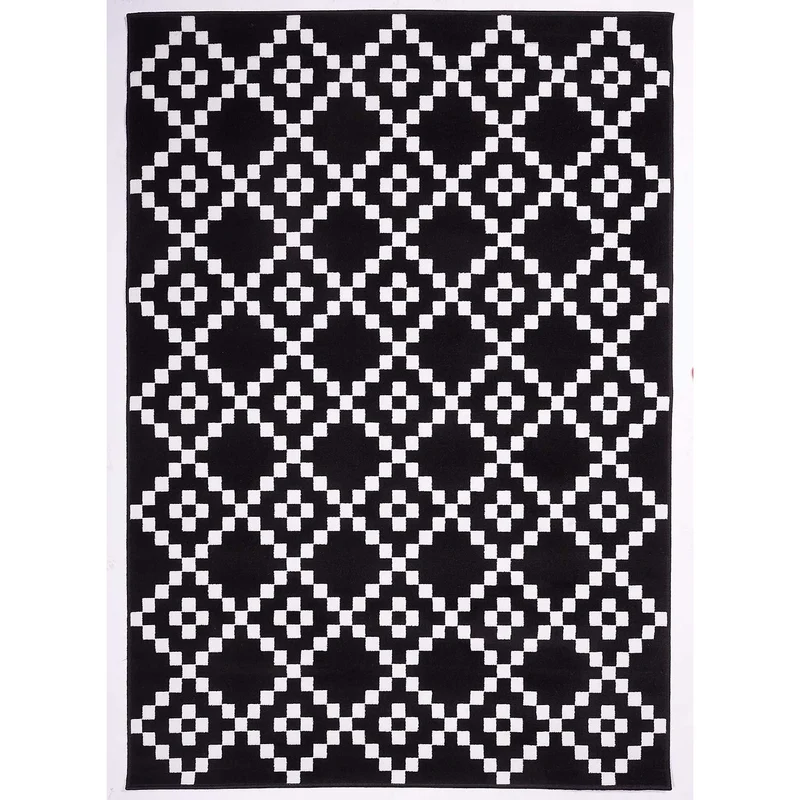 Tapis Graphique Noir à carreaux AF LERUM