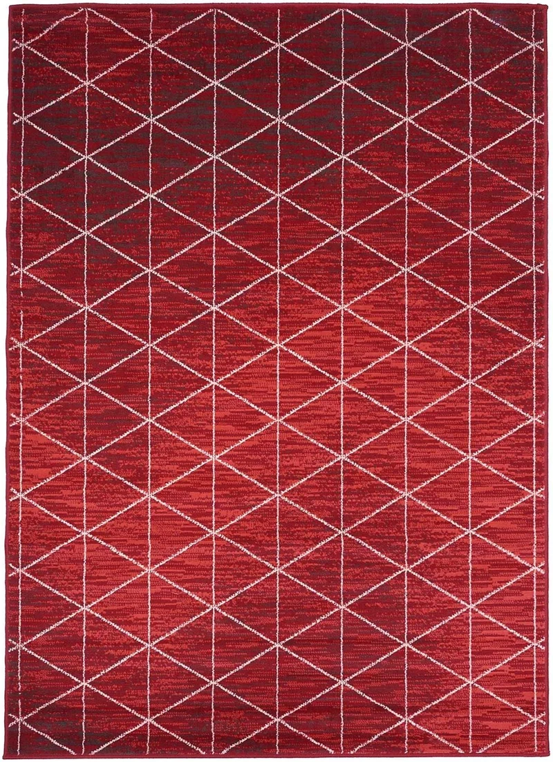 Tapis de Salon Rouge Scandinave BC FJIORD