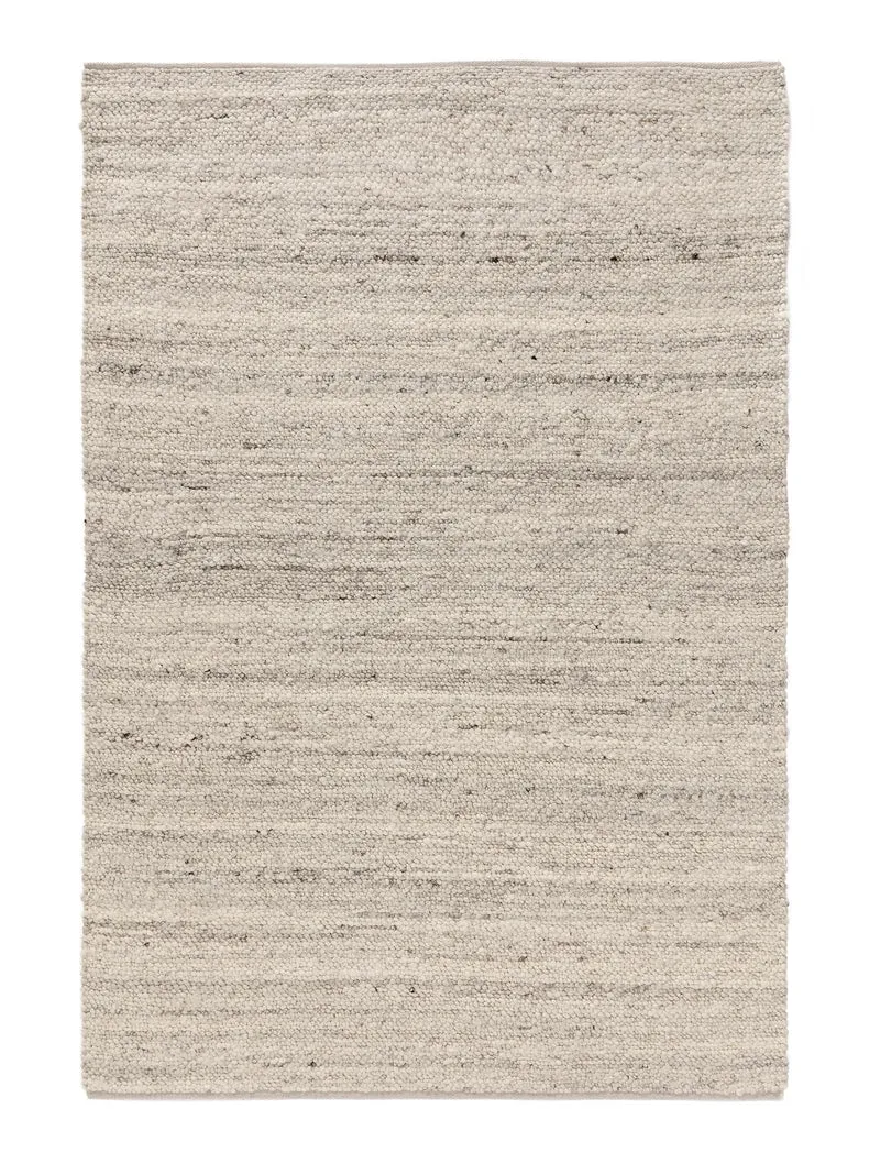 Tapis scandinave tressé greige en laine 100x150 cm