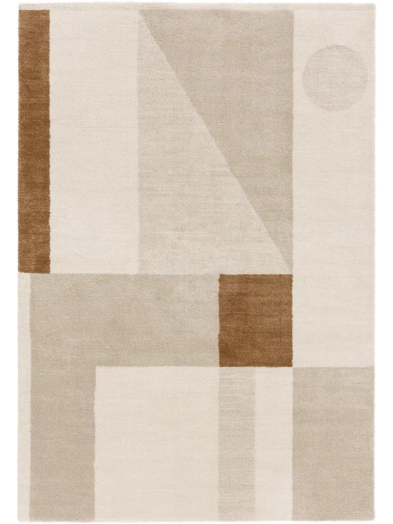 Tapis contemporain beige et marron 200x290 cm