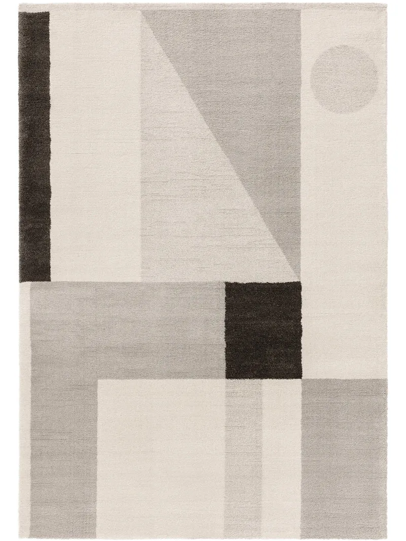 Tapis contemporain crème et gris 240x340 cm
