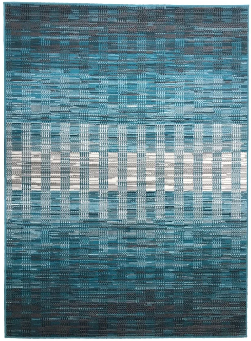 Tapis de Salon Bleu Moderne GEOFLOU