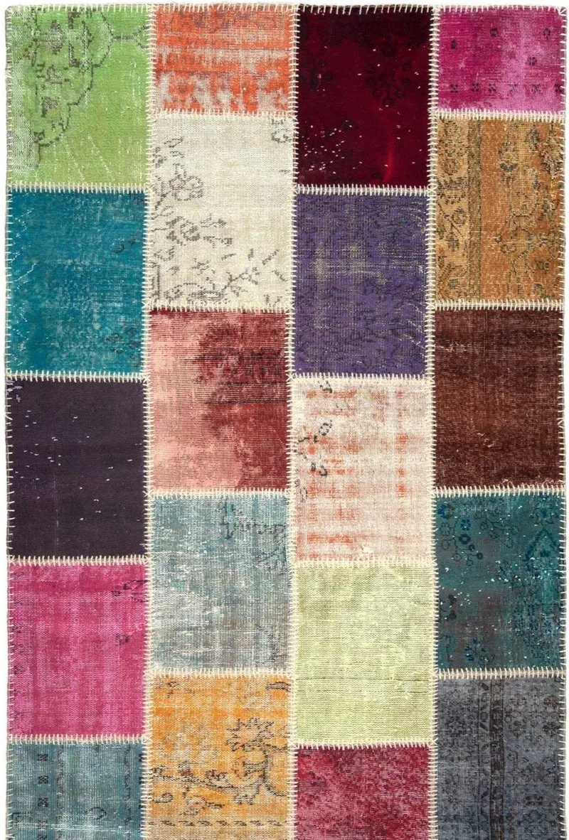 Tapis Multicolore en Laine kilim noué main CLASS PATCHWORK