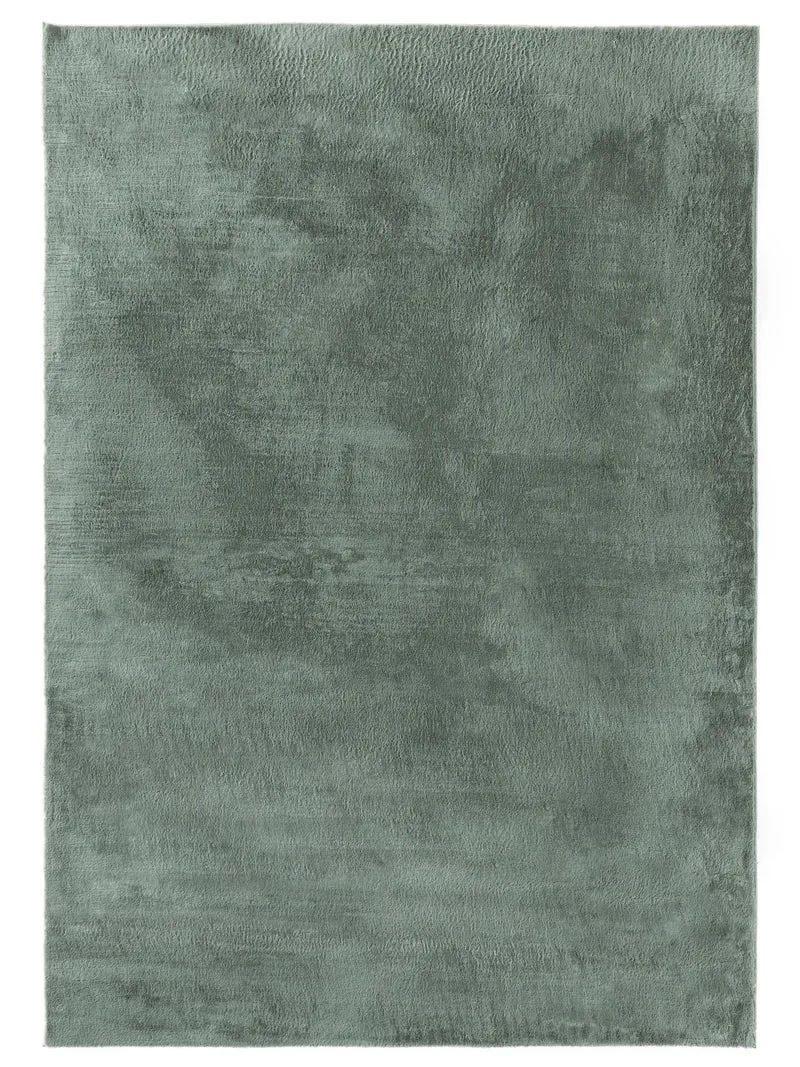 Tapis moderne fausse fourrure vert d'eau 200x290 cm
