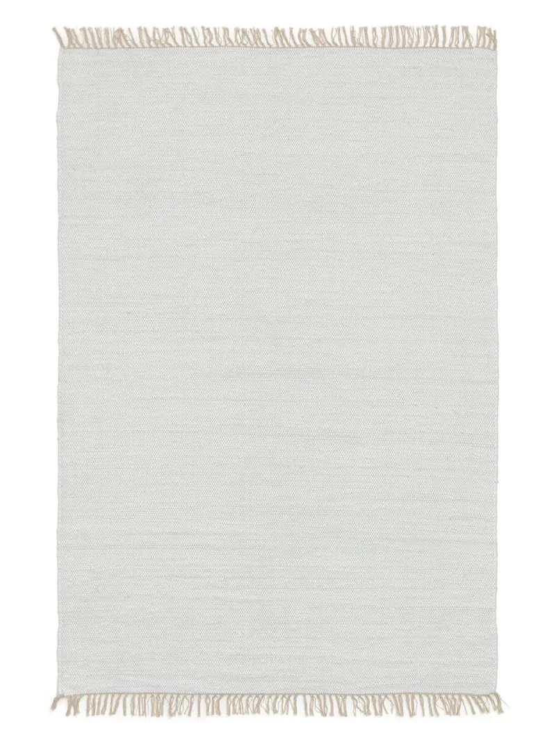 Tapis scandinave à franges blanc en coton 60x100 cm