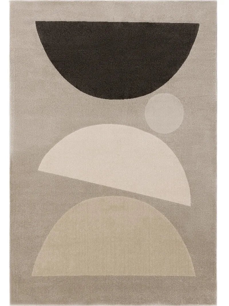 Tapis contemporain motif abstrait teintes de gris 80x150 cm