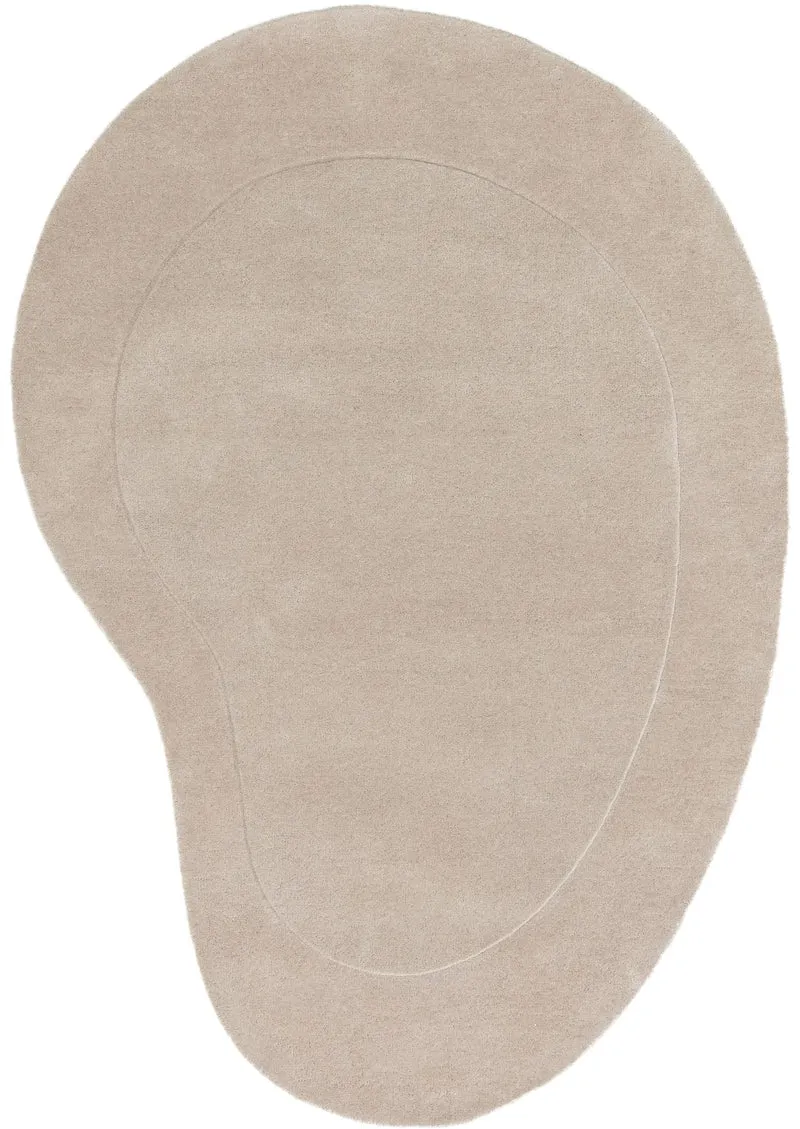 Tapis contemporain crème en laine 140x200 cm
