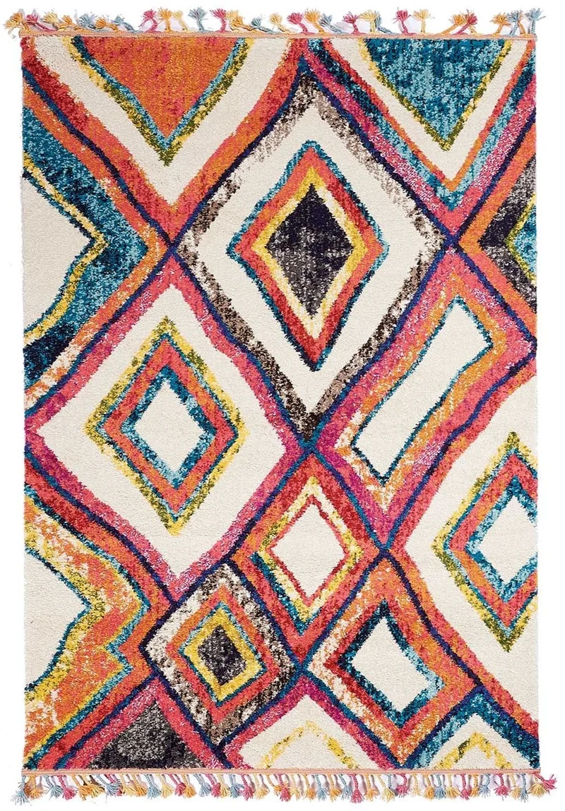 Tapis de Salon style Berbère multicolore OURIKA