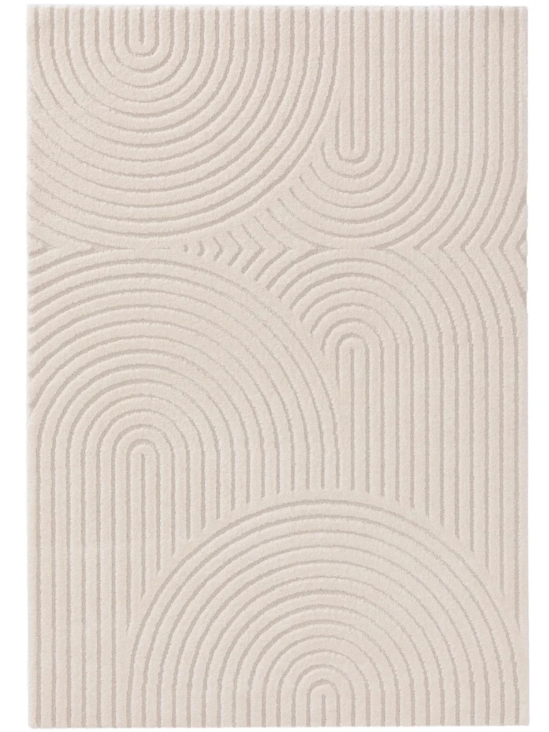 Tapis moderne motif arche crème et beige 240x340 cm