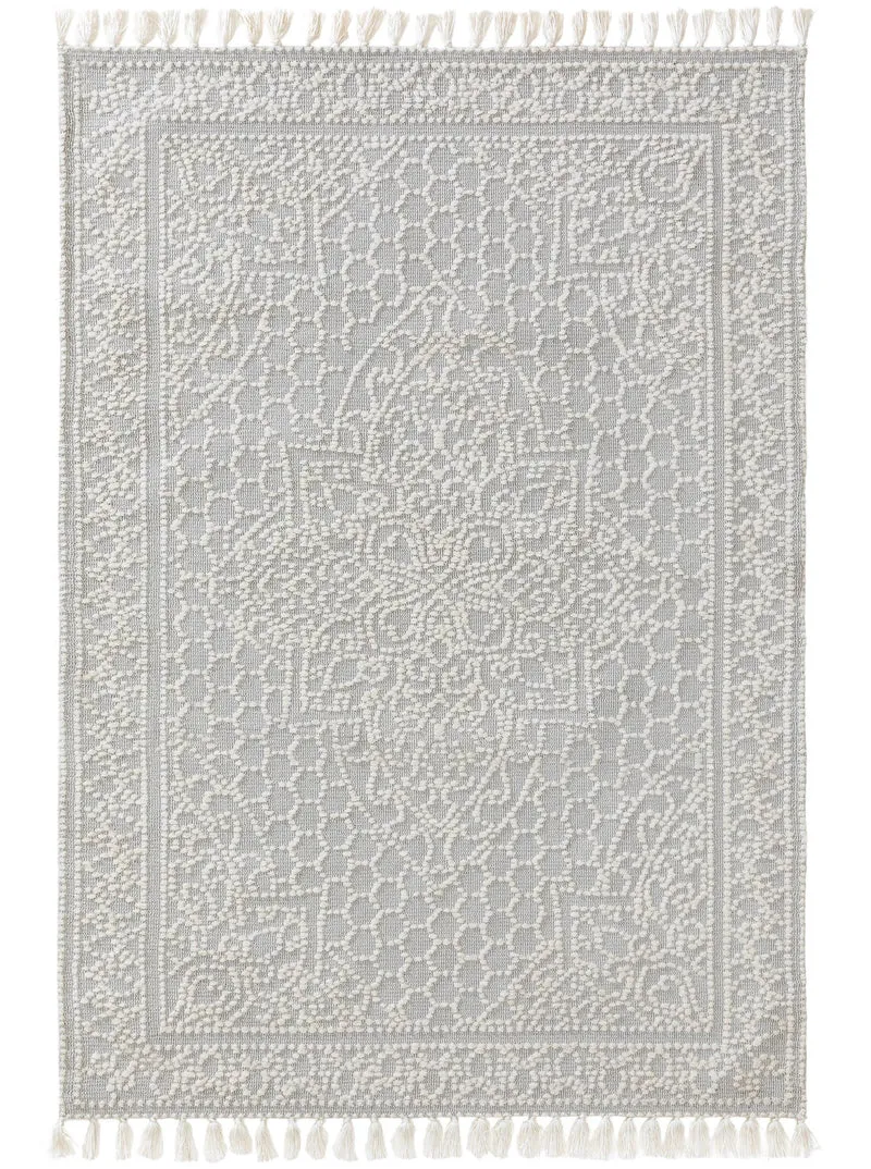 Tapis kilim oriental moderne gris et blanc 200x300 cm