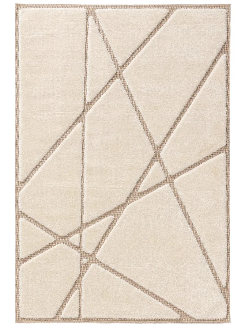 Tapis moderne épais abstrait blanc 200x300 cm
