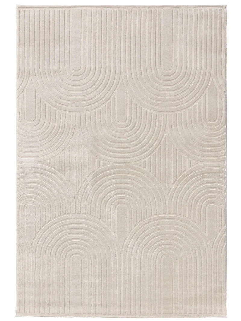 Tapis moderne en relief courbes blanc 120x170 cm
