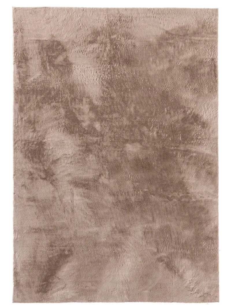 Tapis moderne fausse fourrure taupe 140x200 cm