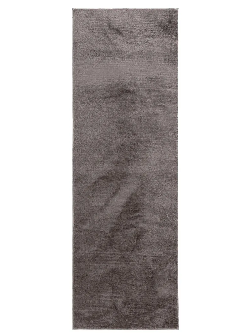 Tapis moderne fausse fourrure de couloir gris 80x300 cm