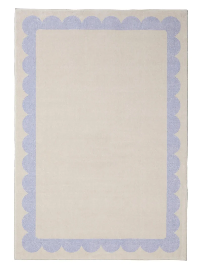 Tapis moderne encadrement retro beige et violet 120x170 cm