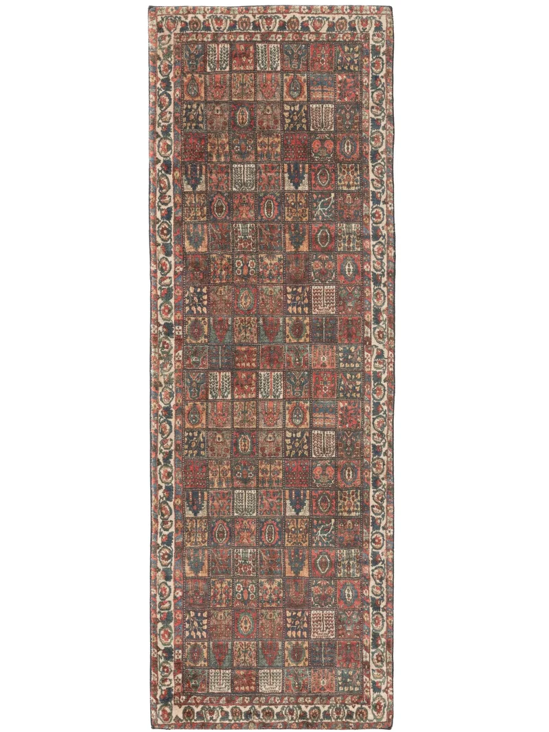 Tapis patchwork ethnique de couloir rouge 80x240 cm