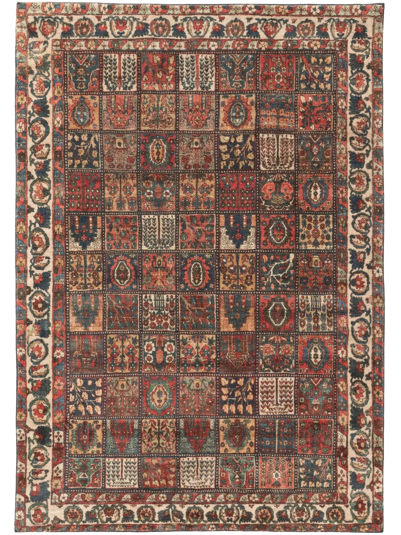 Tapis patchwork ethnique rouge 80x150 cm