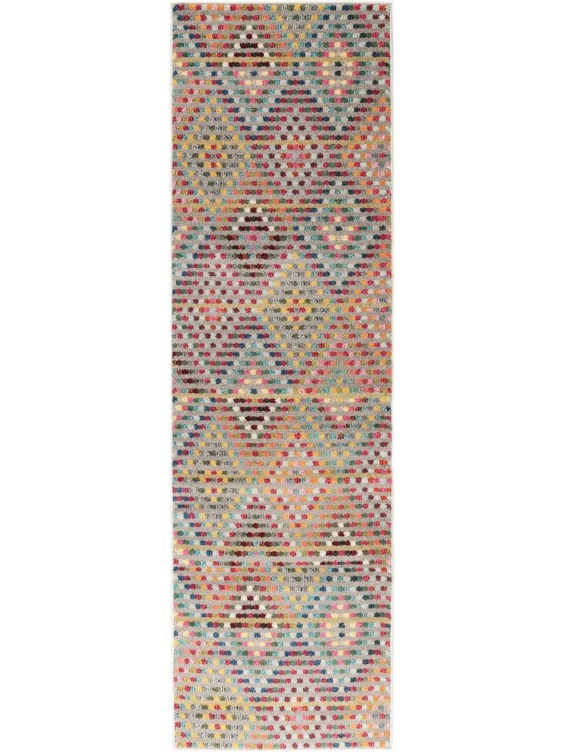 Tapis ethnique motif losange de couloir multicolore 70x240 cm