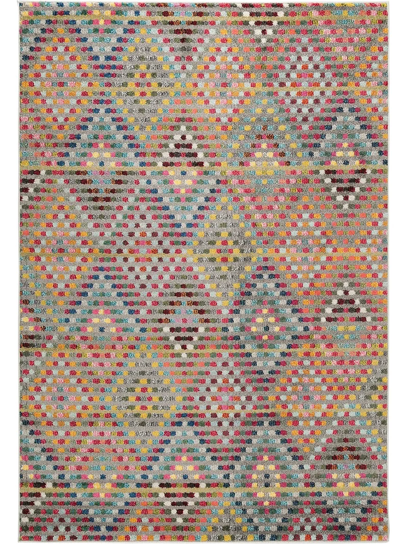 Tapis ethnique motif losange multicolore 140x200 cm