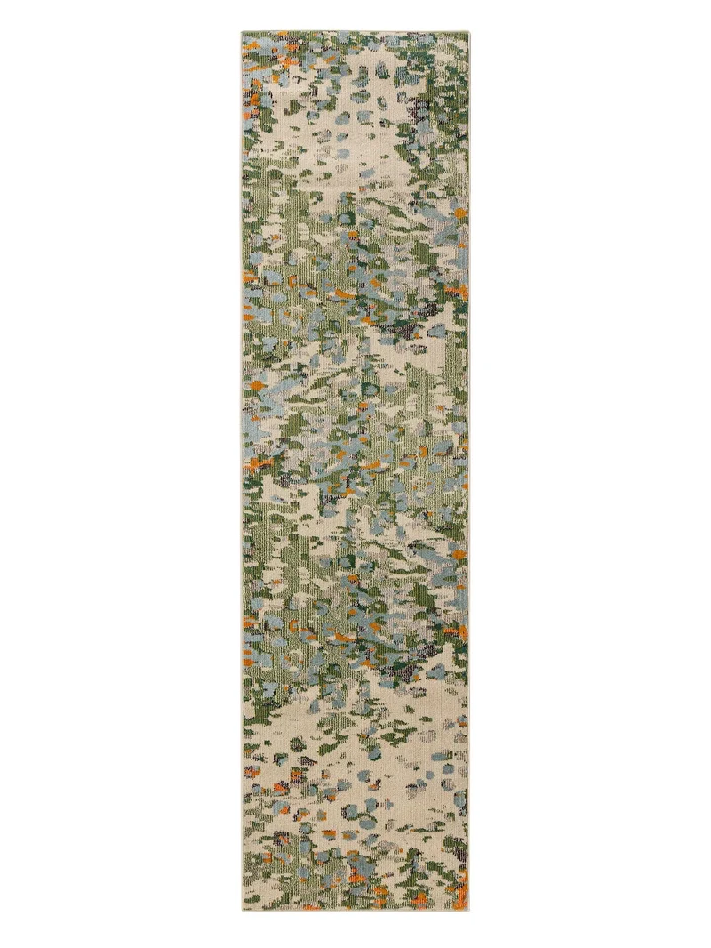 Tapis patchwork contemporain de couloir multicolore 80x300 cm
