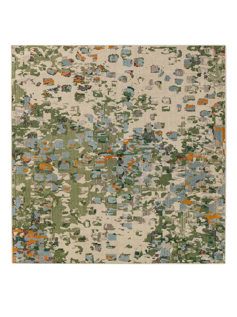 Tapis patchwork contemporain carré multicolore 200x200 cm