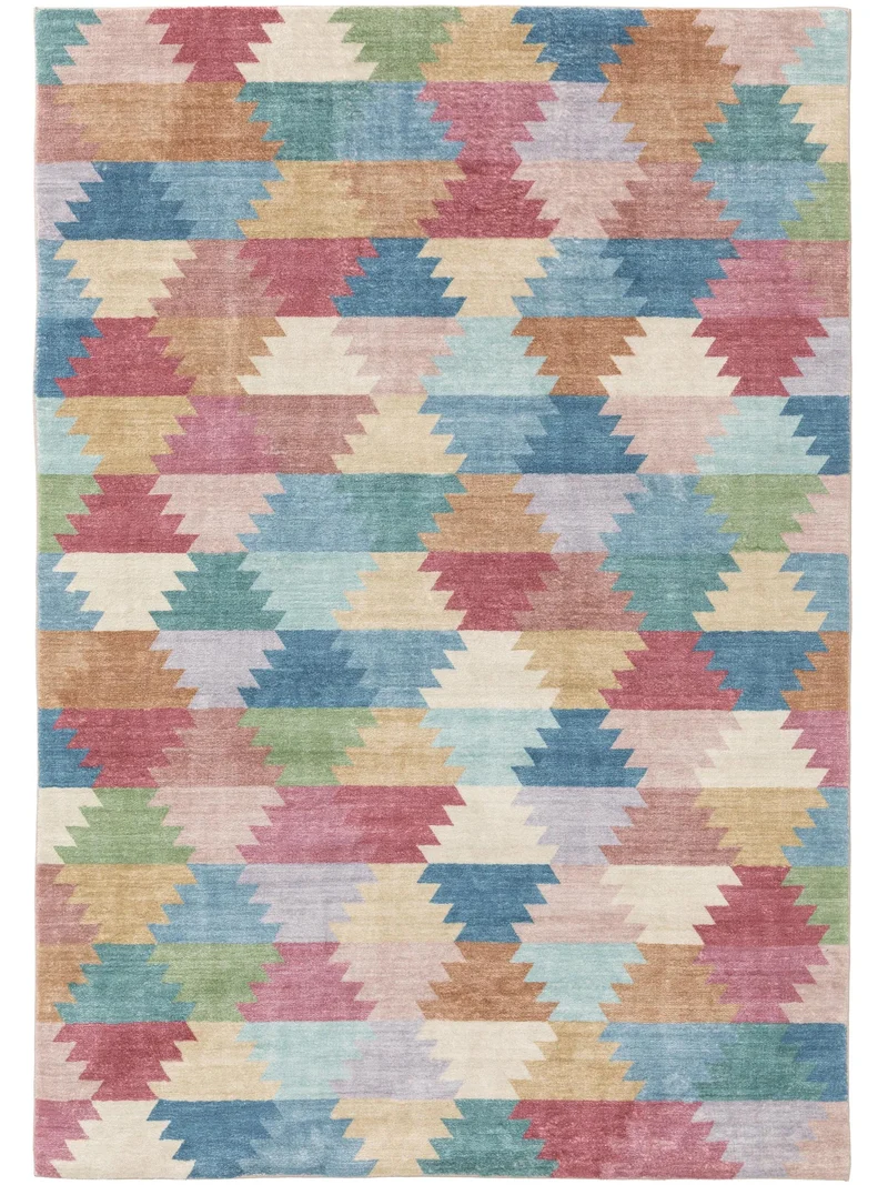 Tapis patchwork multicolore tons rose 120x170 cm