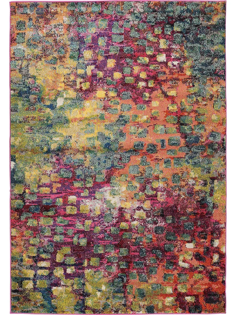Tapis patchwork style peinture multicolore 200x290 cm