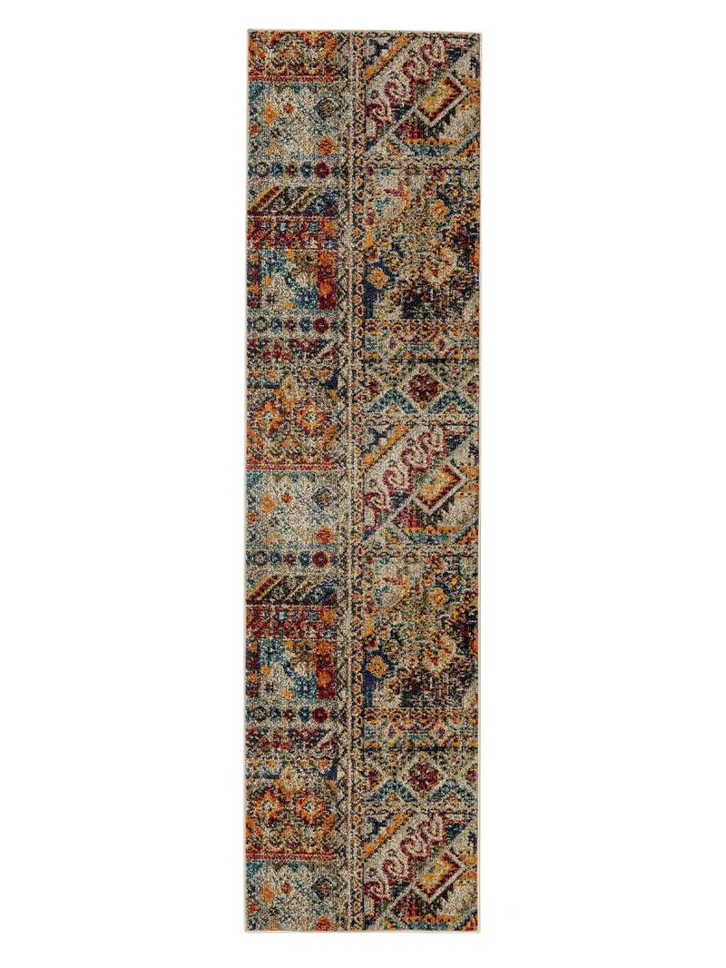 Tapis vintage ethnique de couloir multicolore 70x240 cm