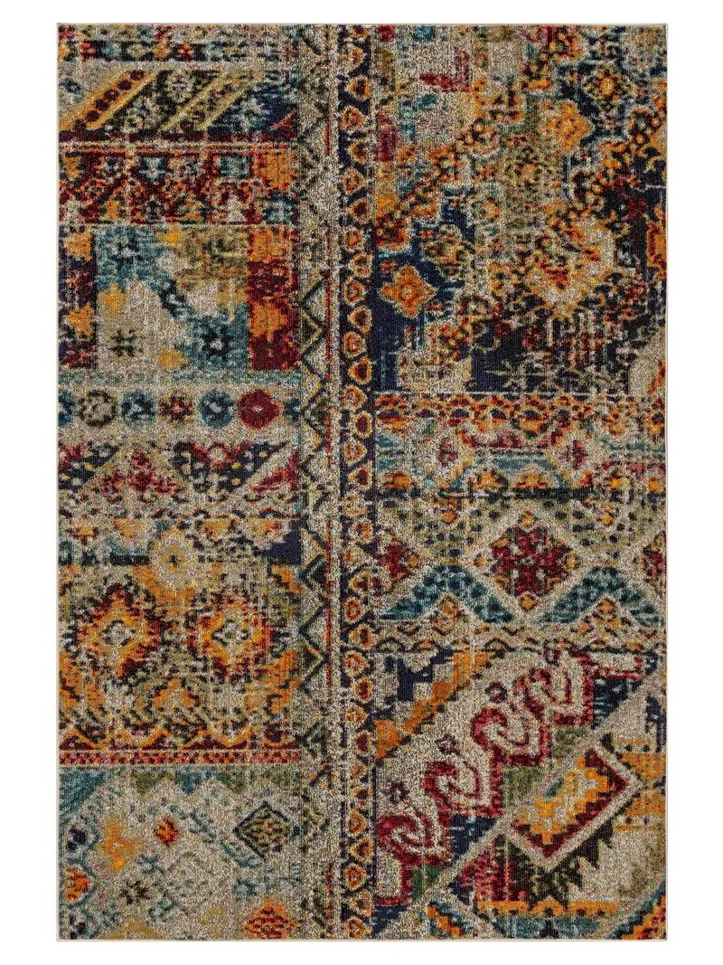 Tapis vintage ethnique multicolore 160x230 cm