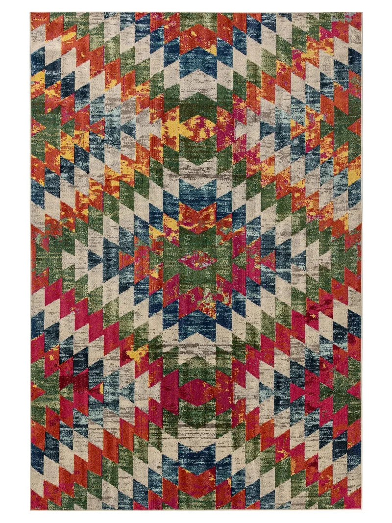 Tapis contemporain ethnique multicolore 120x170 cm