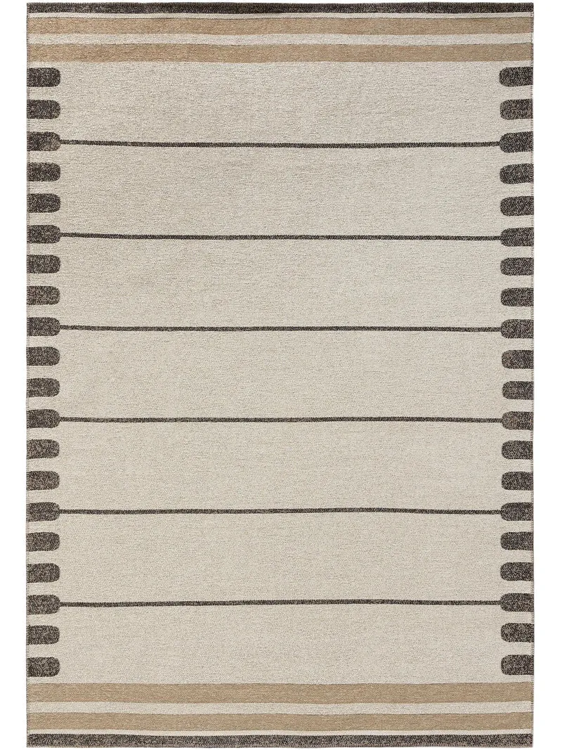 Tapis design inspiration ethnique beige et marron 200x290 cm