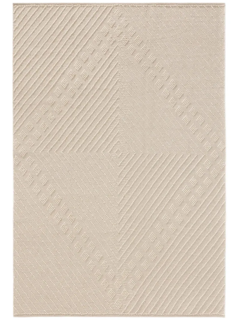 Tapis moderne inspiration ethnique crème 200x300 cm