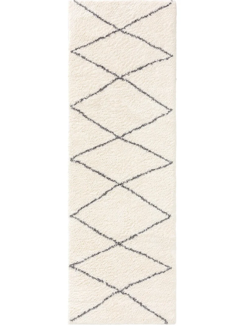 Tapis berbère de couloir crème 80x240 cm