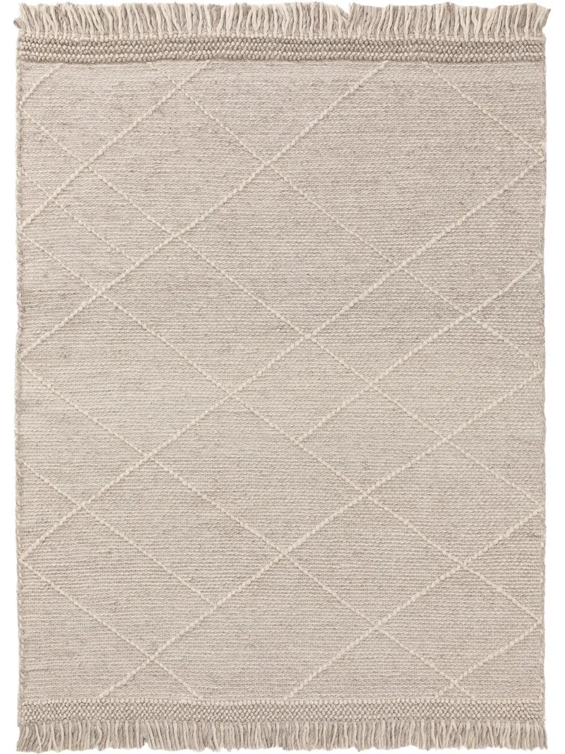Tapis berbère à franges beige 80x150 cm