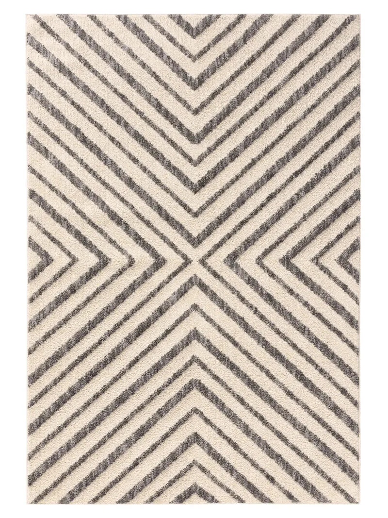 Tapis design motif géométrique crème 120x170 cm