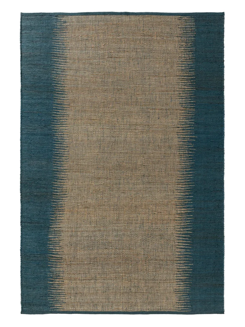 Tapis kilim bleu en jute 80x150 cm