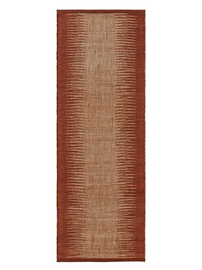 Tapis kilim de couloir terracotta en jute 70x200 cm