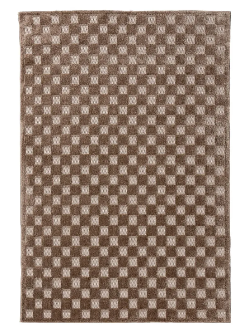 Tapis contemporain géométrique taupe 160x230 cm