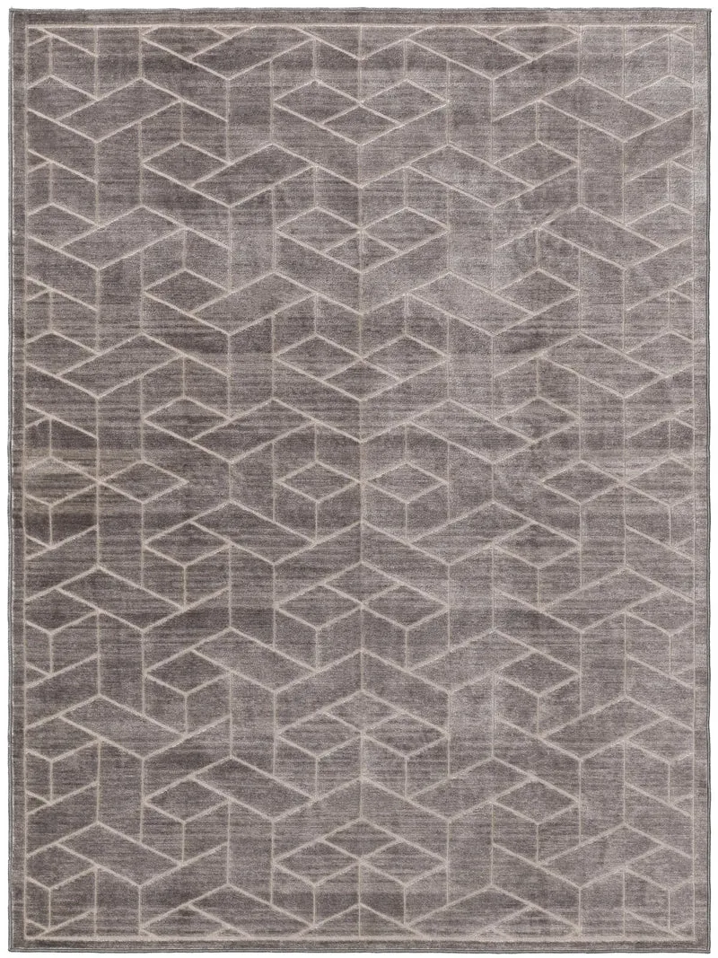 Tapis vintage motif 3d gris 66x110 cm