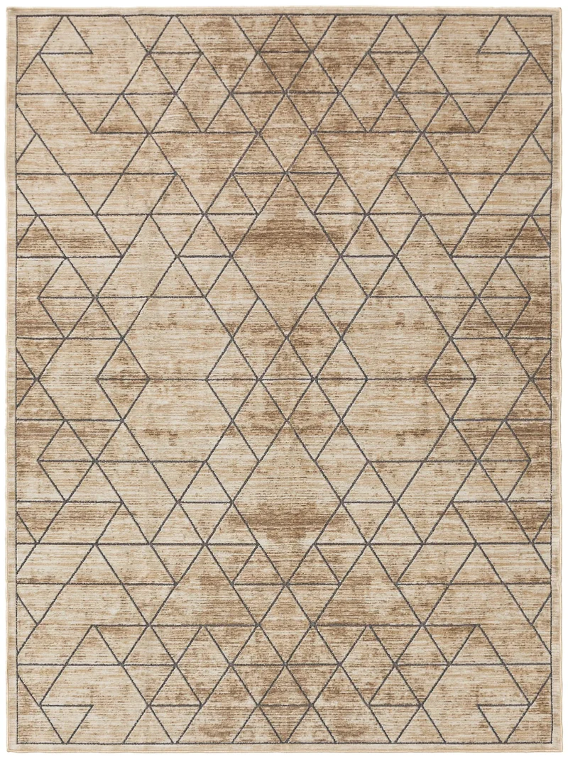 Tapis géométrique crème 140x200 cm