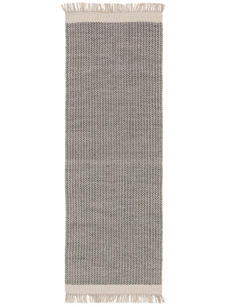 Tapis scandinave géométrique de couloir gris 80x250 cm