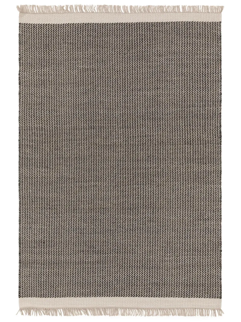 Tapis scandinave géométrique noir et blanc 80x120 cm