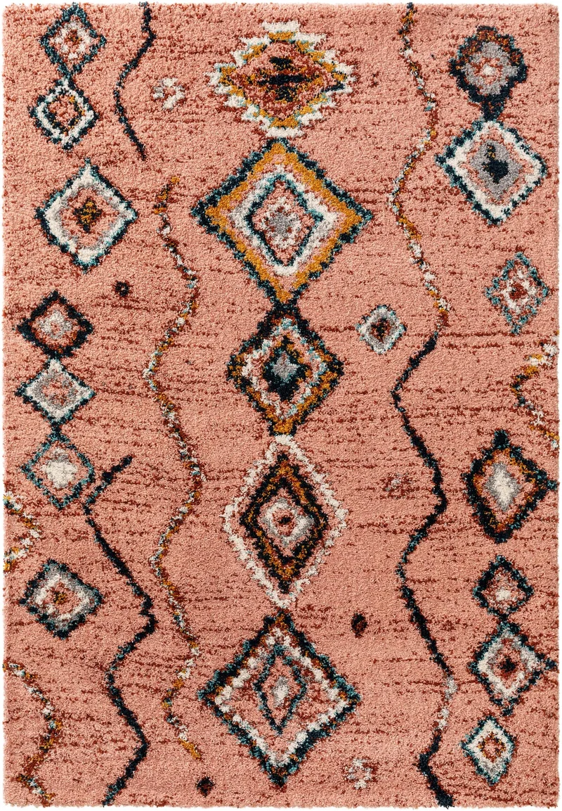 Tapis berbère motif ethnique terracotta 200x290 cm