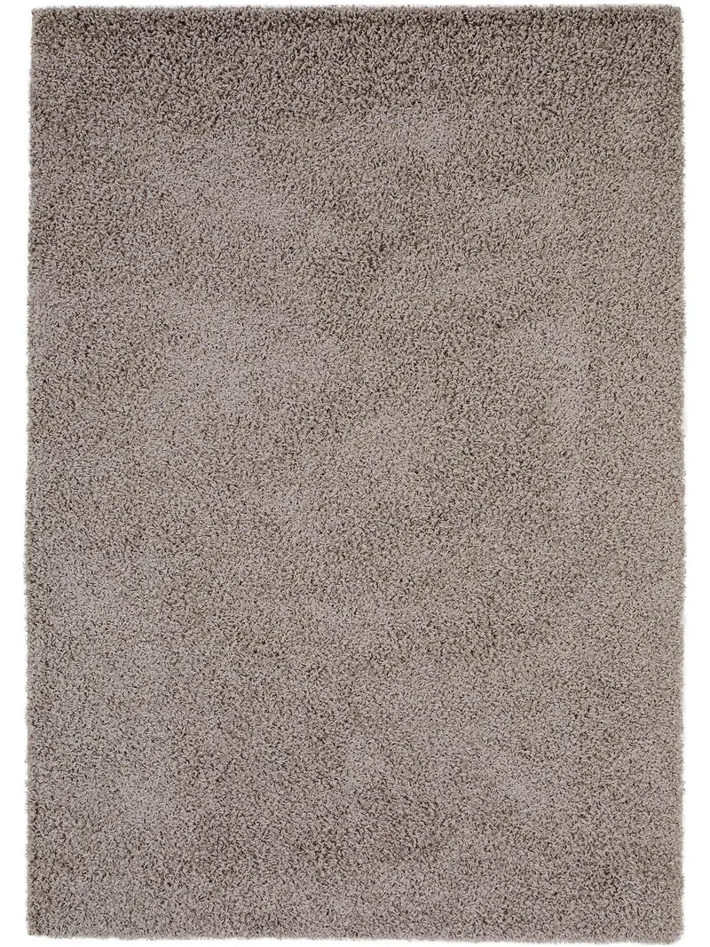 Tapis shaggy uni gris taupe 120x170 cm