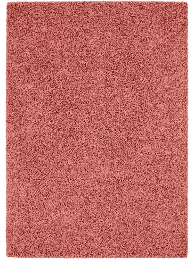 Tapis shaggy uni terracotta 120x170 cm