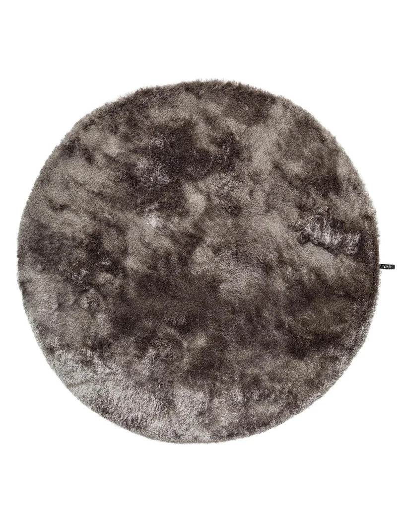 Tapis shaggy fourrure rond gris 80 cm de diamètre